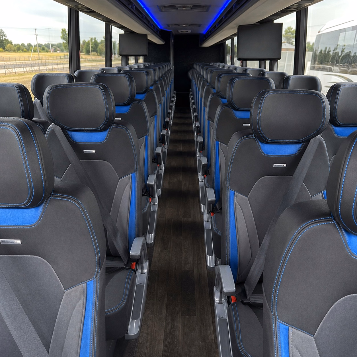 56 passenger charter bus interior